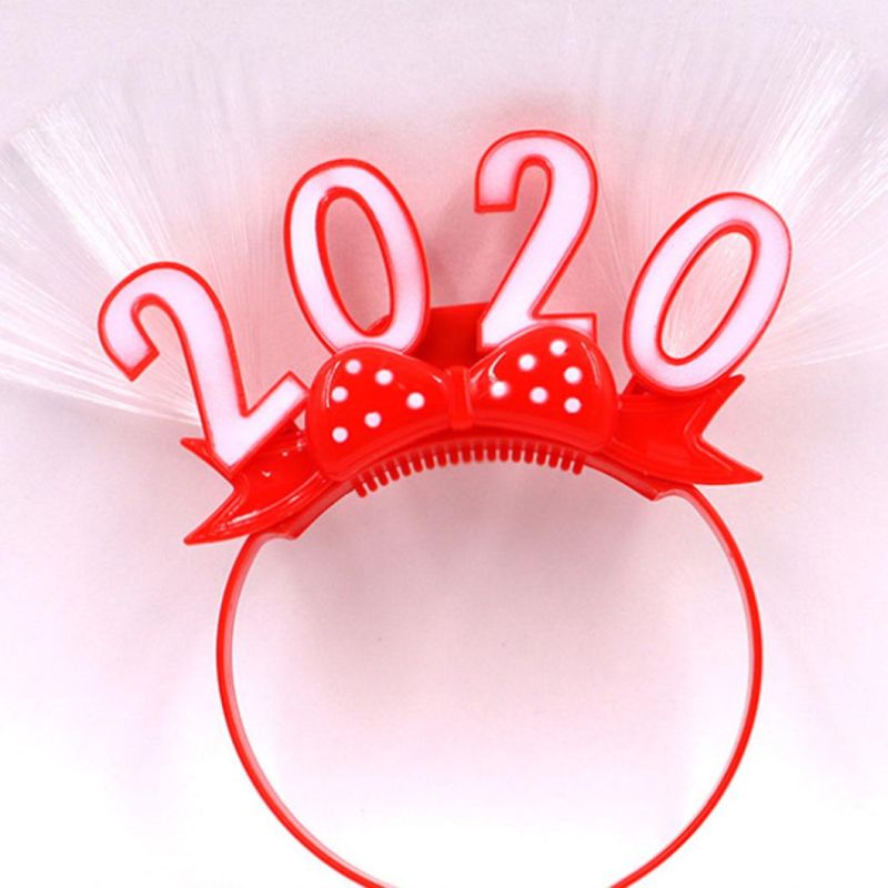 Happy New Year LED Flashing Hair Hoop Luminous Christmas Headband