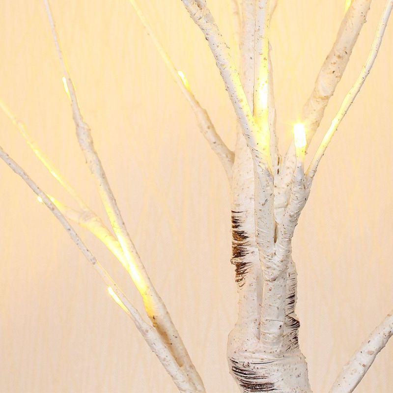 Hot Selling Easter Warm Light Birch Simulation Tree Birch LED Lamp Hanging Ornament Christmas Interior Decoration Easter Egg Ornament Holiday Easter Lamp
