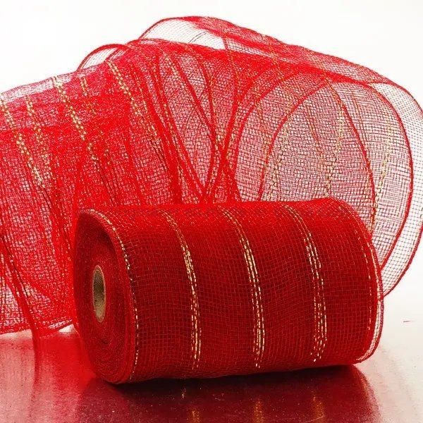 Metallic Stripes 6′′ Deco Mesh Ribbons for Wedding Party