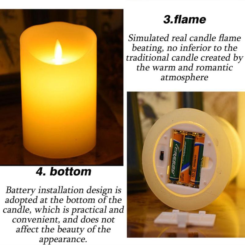 Creative Cylindrical Swaying Energy Saving Lamp Light Simulation LED Candle