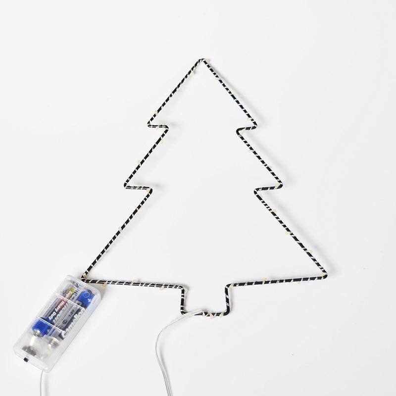 Wrought Iron Christmas Tree Decoration Wall-Mounted Light