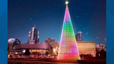 Outdoor 3D Lighting Giant Christmas Tree for Supermarket Decorations