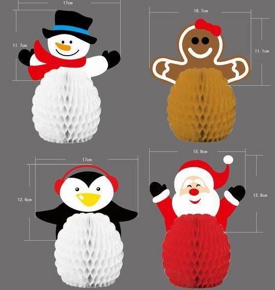 Wholesale Christmas 3D Decoration Pendant Honeycomb Pull Flower Ball Hang Flag Christmas Hat Christmas Book Bell Snowman Holiday Decoration High Quality Amazon