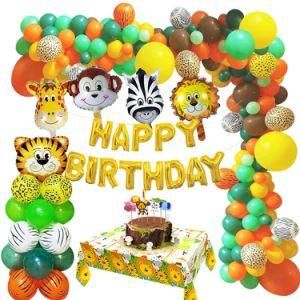 Animal Theme Birthday Party Balloon Arch Lion Giraffe Aluminum Film Balloon