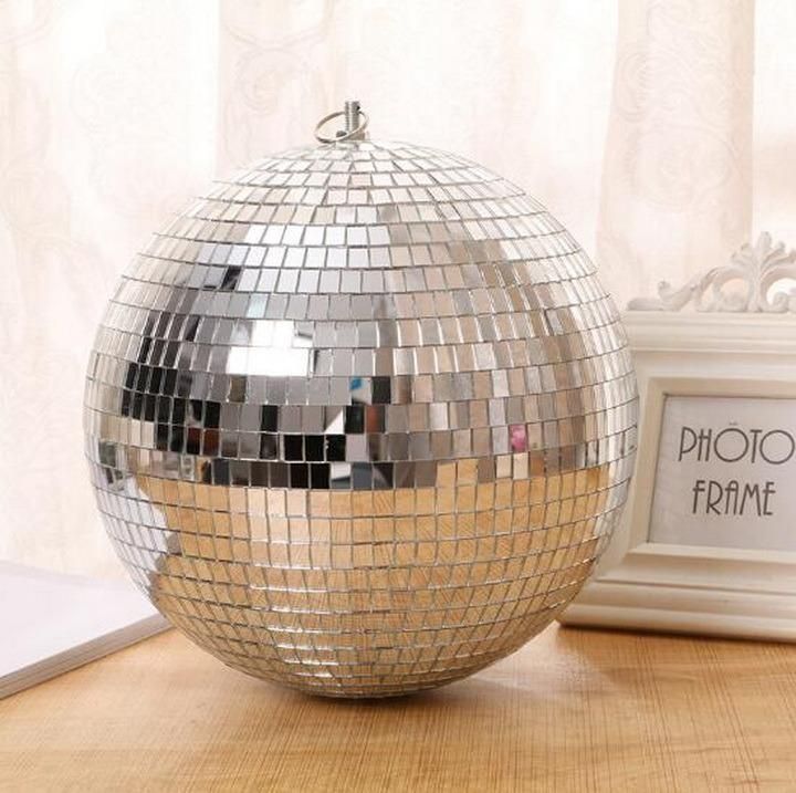 Disco Silver Mirror Glass Glitter Reflective Christmas Thunder Ball