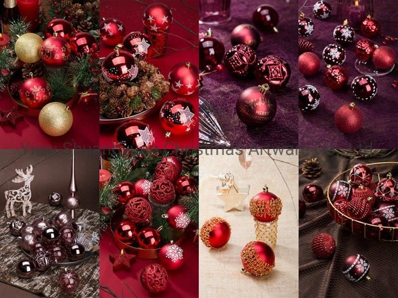 Christmas Glass Ball for Holiday Wedding Party Decoration Supplies Hook Ornament Craft Gifts