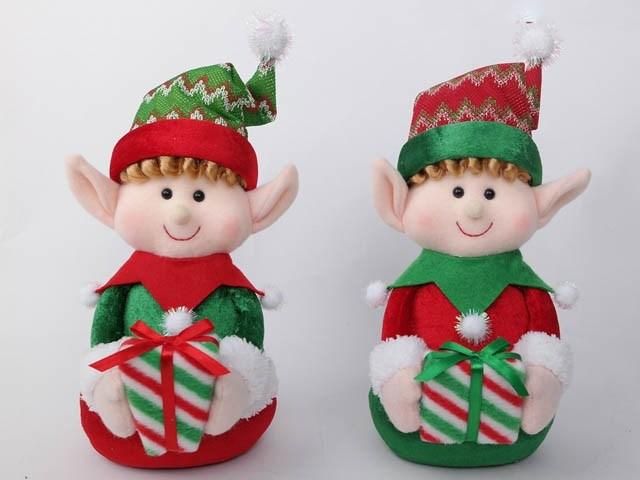 12 Inch Indoor & Outdoor Plush Elf Christmas Decoration