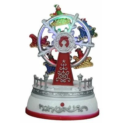 Christmas Ornaments Decoration Mini Carousel with Music and Moving Function