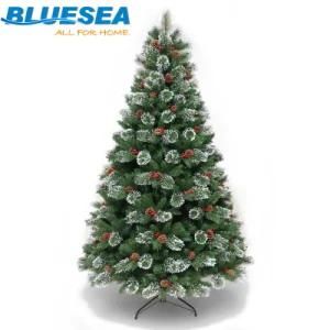 Christmas Tree with White Red Pine Needles + PVC Hybrid Automatic Christmas Tree
