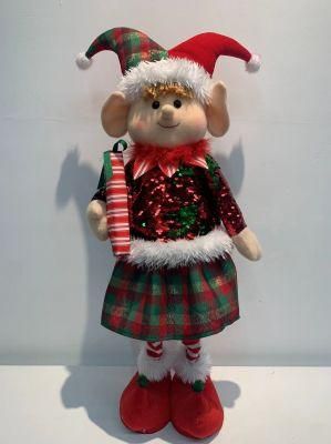 Wholesale 2022christmas New Item Home Decor Sequin Elf Toy Christmas Decoration
