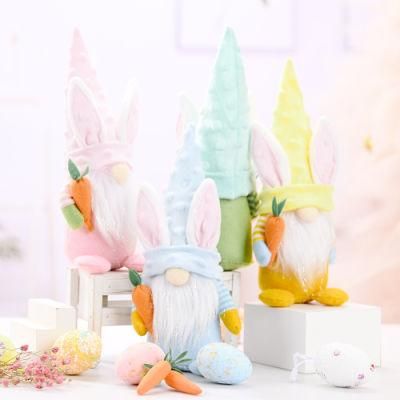 Handmade Plush Rabbit Swedish Tomte Gnome Easter Decoration Crafts Kids Toy Gift Party Favor Easter Bunnies Gnome