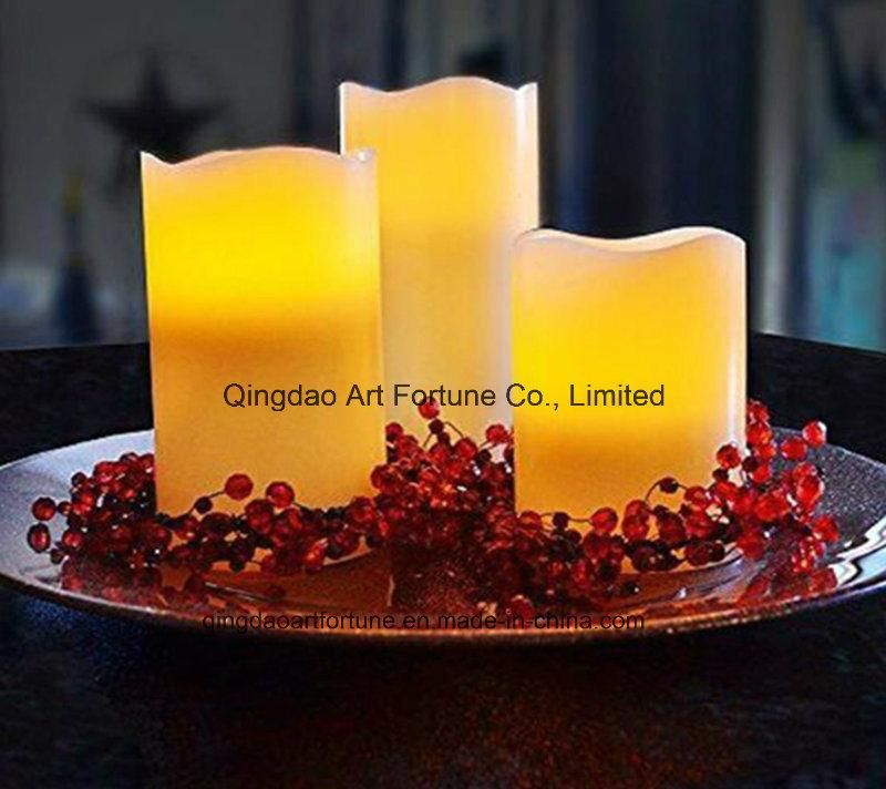 3 Wick Flameless LED Pillar Candle in Glass Jar