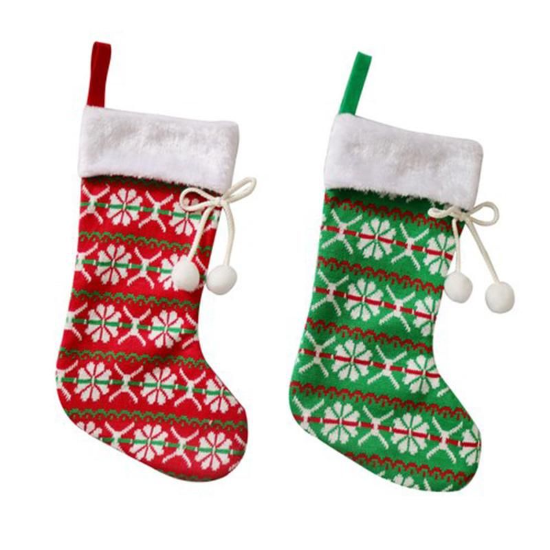 Fancy Christmas Stockings Plush Xmas Santa Snowman 3D Stuffed Socks