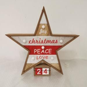 Hot Sell Christmas Count Down Star Home Decoration with Light
