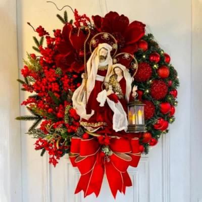 OEM 30cm 40cm Dia Christmas Wreath for Holiday Time Decorates