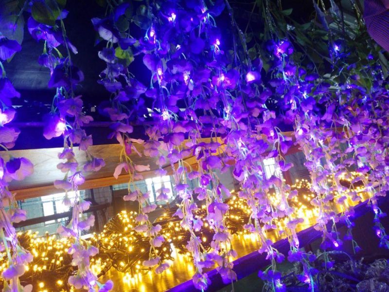 LED Flower Lights Purple Wisteria Lighting Garden Flower Light LED Curtain Light