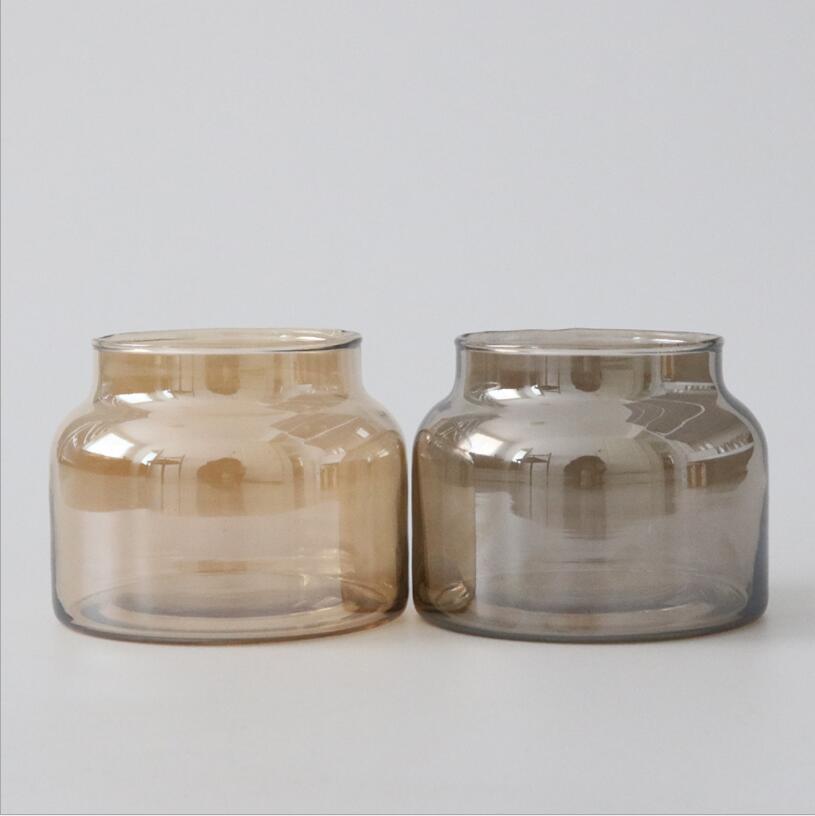 Wholesaler Luxury Large Empty Scented Candle Holder Bottle Clear Glass Candle Jar