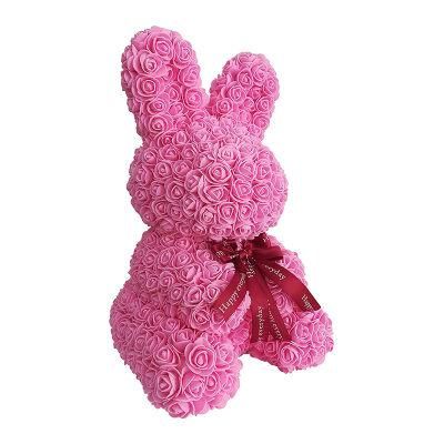 Cartoon Long-Eared Rose Rabbit School Commendation Gift Little Rabbit Colored Artificial Gift