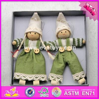 2017 New Products Christmas Cartoon Wooden Toy Baby Dolls W02A232