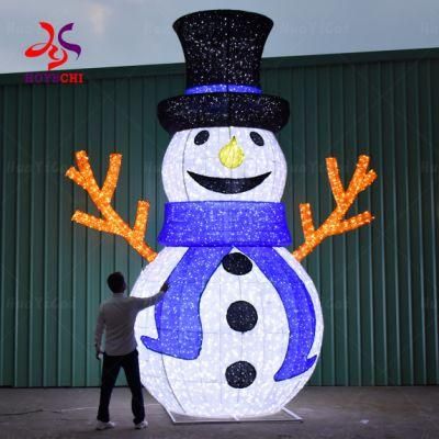 Outdoor Street Giant 3D Snowman Motif Holiday LED Light Christmas Decoration