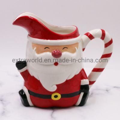 Handpainting Christmas Santa Crafts Ceramic Milk Jug