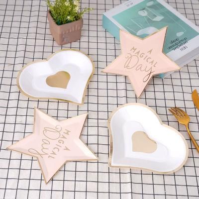 Star Heart Shaped Paper Disposable Plates