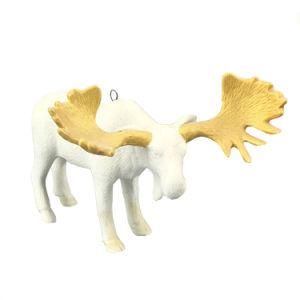 White Ceramic Elk Pendant for Christmas Hanging Decoration