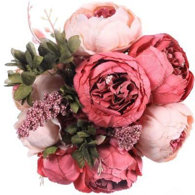 13 Heads Peony Peony Artificial Flowers Luyue High Quality 13 Heads Vintage Silk Flower Party Home