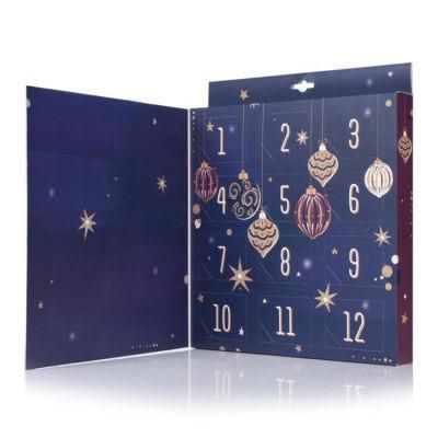 High Quality Cheap Chocolate Christmas Advent Calendar Blue Advent Calendar Box