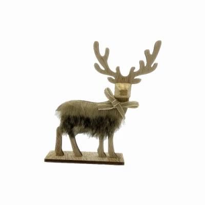 Handmade Mini Wooden Deer Ornament for Christmas Decoration