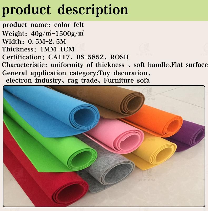 Factory of Color Felt Sheet Polyester Felt