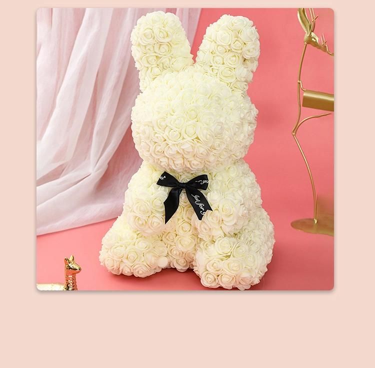 Inunion Rose Teddy Bear Valentines Gift Birthday Gift Easter Gift Rose Rabbit Factory Wholesale