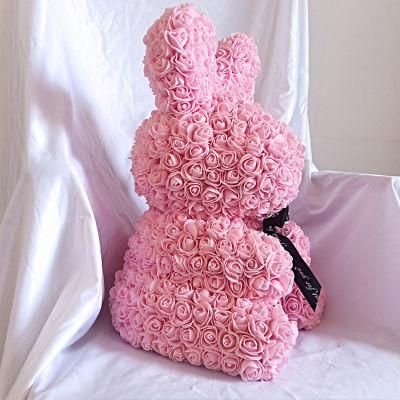 Best Seller 45cm Easter Rose Diamond Bunny Rabbit Bear Animal Shape Rose Valentine&prime;s Day Love