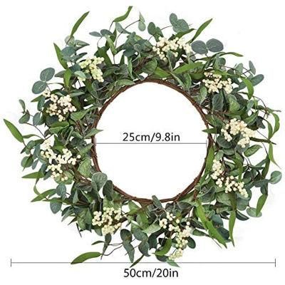 Wholesale Artificial Eucalyptus Wreath 20 Inches Large Green Leaf Wreath