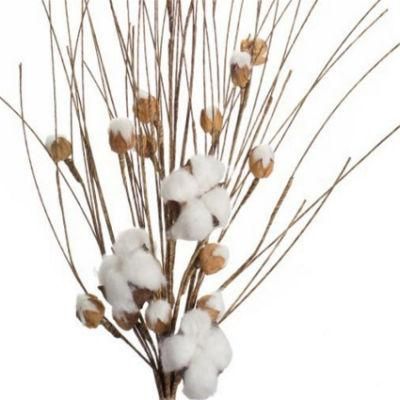 Christmas Ornaments Artificial Flowers Naturally Dried Cotton Stems Branch
