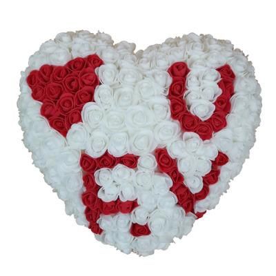 New Custom Handmade Heart Shaped Valentine Day Wedding Gift Artificial Foam Rose Flower