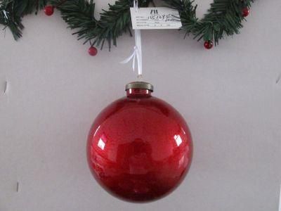 Red Color Christmas Glass Ball Ornaments