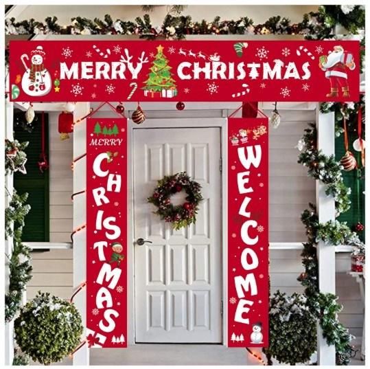 Christmas Couplets Christmas Banners Christmas Curtains Support Customized Pictures