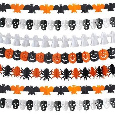 Wholesale Price Halloween Decorations Witches, Witches Hats Spiders Ghosts Skeletons Bats Decorated Pennants, Laffers, Lantern Pendants Garland