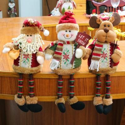Christmas Decoration Supplies Santa Standing Plush Elf Doll Ornaments Santa Claus Elk Snowman Christmas Gnomes Window Product Toys