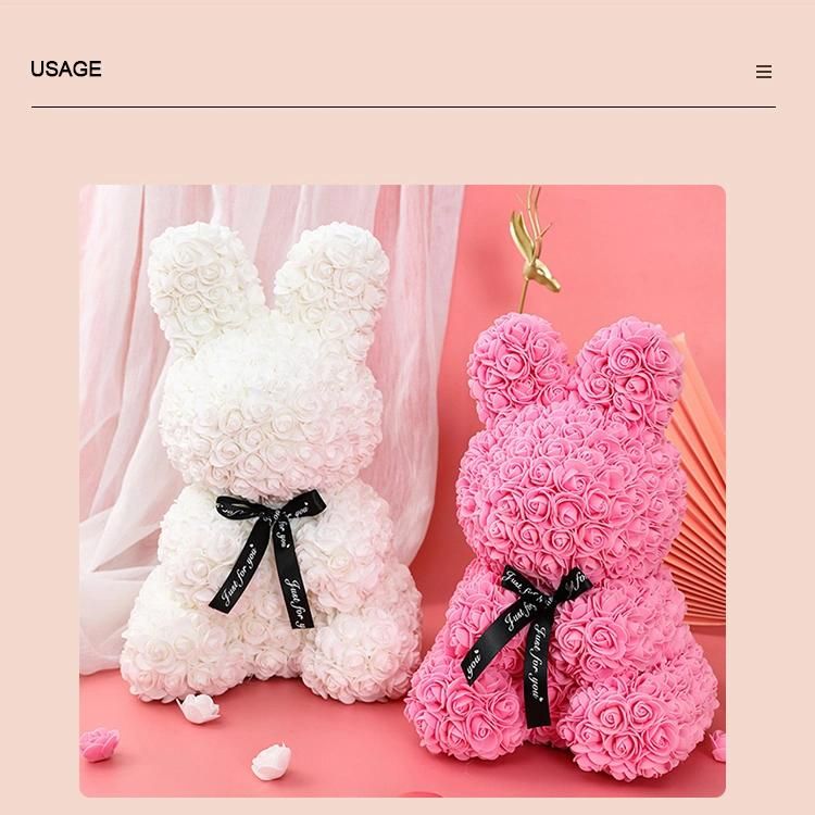 Inunion Rose Teddy Bear Valentines Gift Birthday Gift Easter Gift Rose Rabbit Factory Wholesale