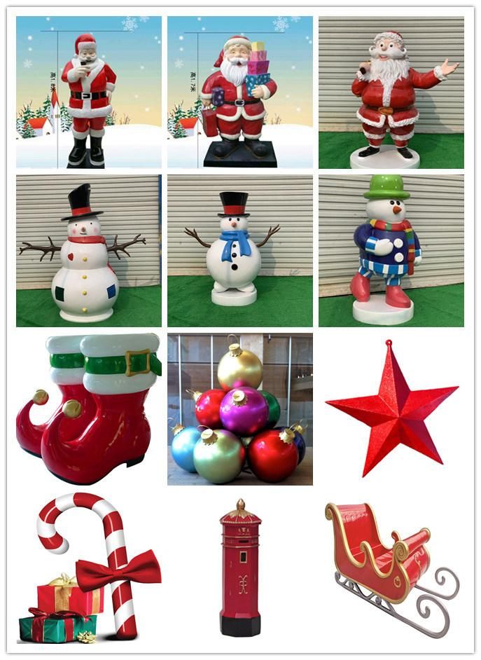 Outdoor Large Resin Santa Mailbox Statue for Christmas Decorations