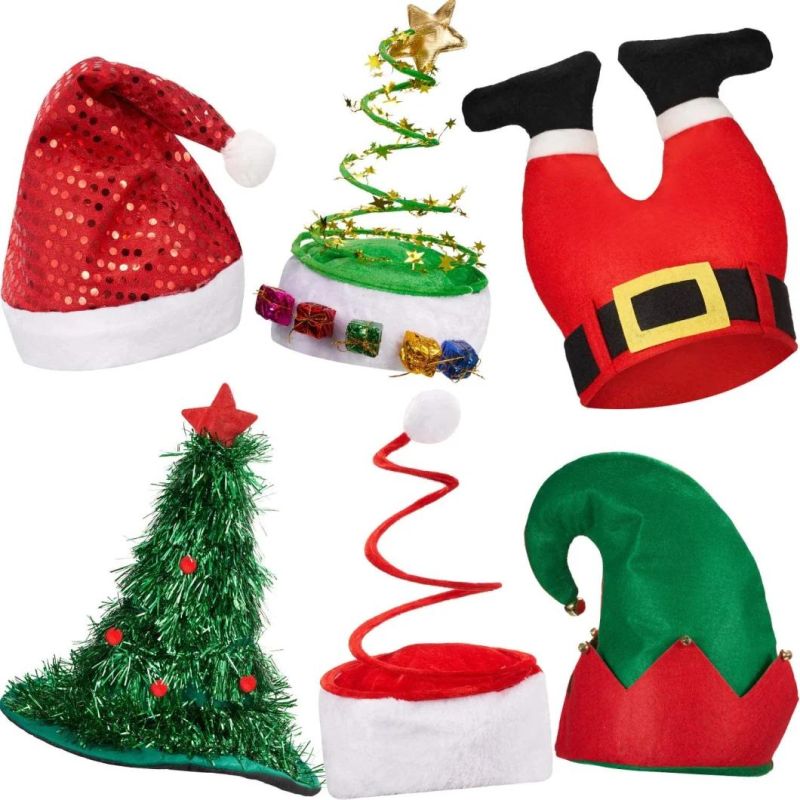 Black Santa Hat - Adults Deluxe Black and White Xmas Christmas Hat