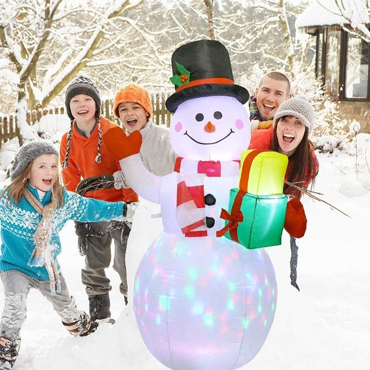 Merry Christmas Colorful LED Lights 5FT High Inflatable Christmas Snowman