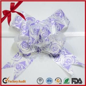 Printed Rose Pattern Christmas Ornaments Butterfly Pull Bow
