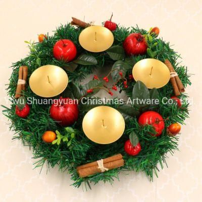 New Design Christmas Home Decoration candle Holder Decoration Wreath