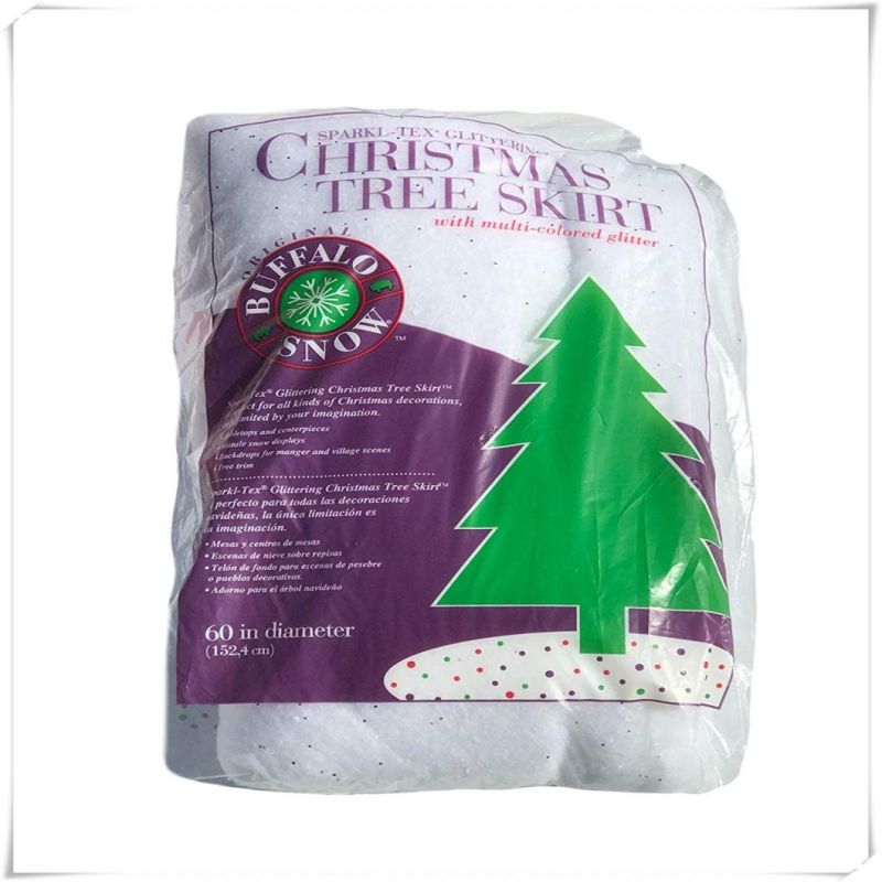 Glittering Artificial Fake Snow Blanket Christmas Tree Skirt