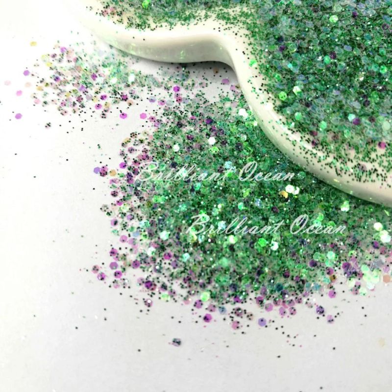 Mixed Colors and Sizes Glitter Powder for Nail and Handicraft