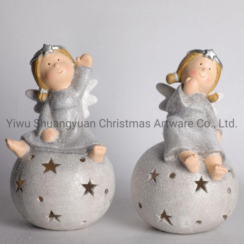 Christmas Ceramic with Angel for Holiday Wedding Party Decoration Supplies Hook Ornament Craft Gifts