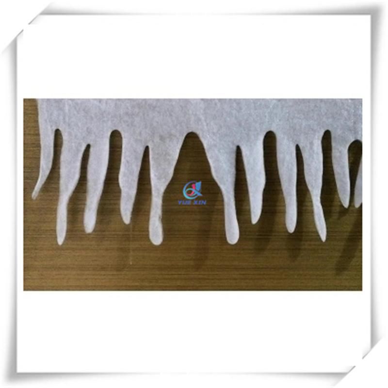 100% Polyester Material Fake Snow Icicle Border for Decoration